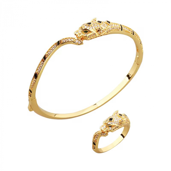 Set Bratara-Inel Gold Snake Diamonds [1]