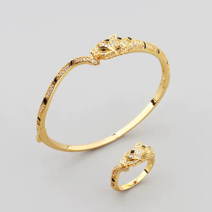 Set Bratara-Inel Gold Snake Diamonds [2]