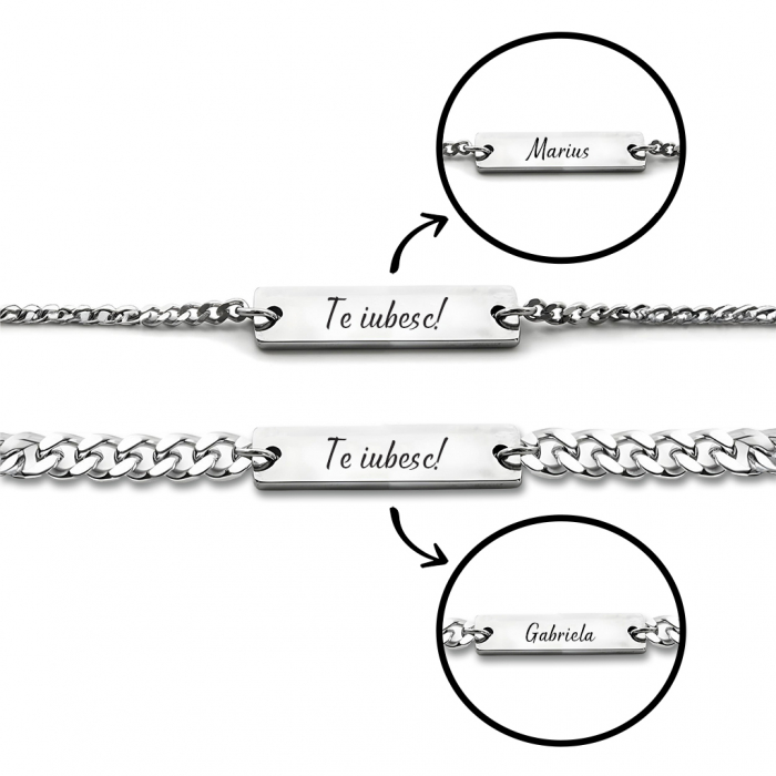 Set Bratari Cupluri Forever LOVE Silver [2]