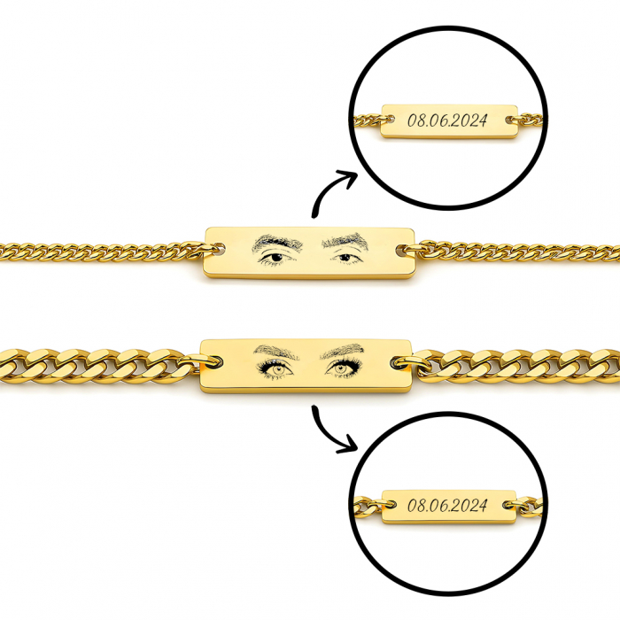 Set Bratari Cupluri Forever Placat Aur 14K [2]