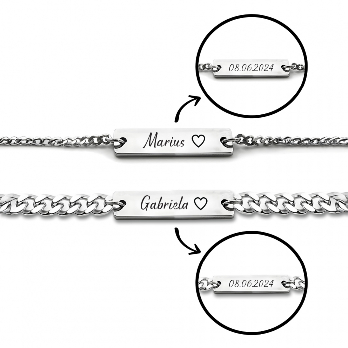 Set Bratari Cupluri Nume Partener Silver [2]