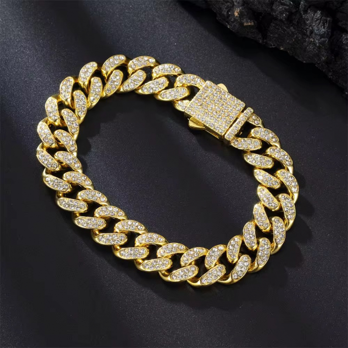 Set Brooks Cuban Gold Full Diamonds 10 mm [3]