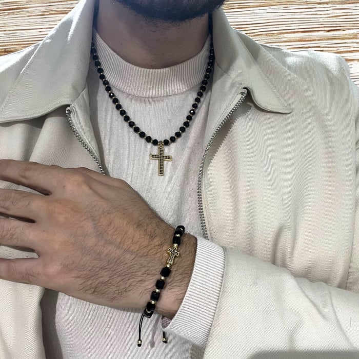 Set Brooks Lant-Bratara Rosary Cross [3]