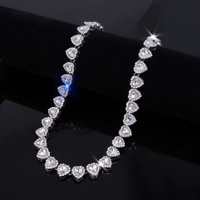 Set Colier Bratara Angelic Hearts Diamonds 8 MM [3]