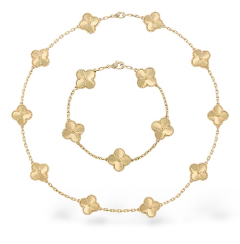 Set Colier-Bratara Dama Full Gold Alhambra [1]
