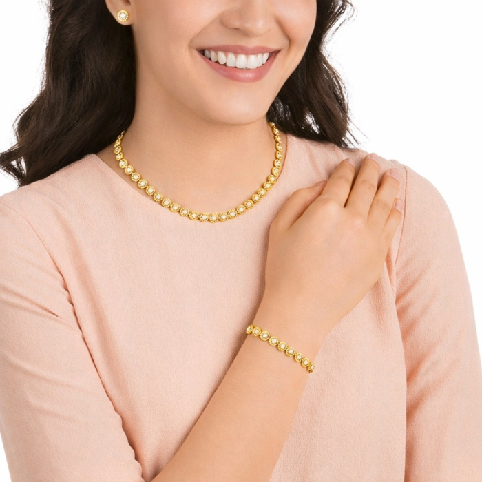 Set Colier-Bratara Gold Angelic 8 MM [2]