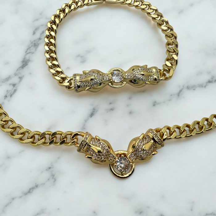 Set Colier-Bratara Gold Gatopardo [3]