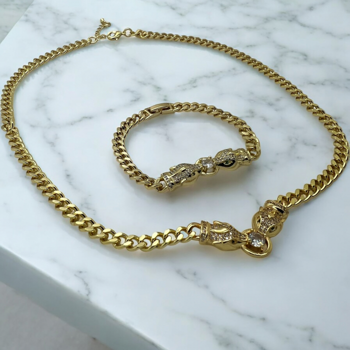 Set Colier-Bratara Gold Gatopardo [2]
