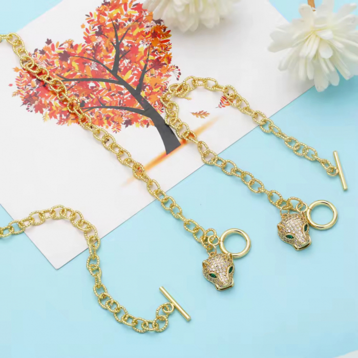 Set Colier-Bratara Gold Gatopardo Gothic Chain [2]