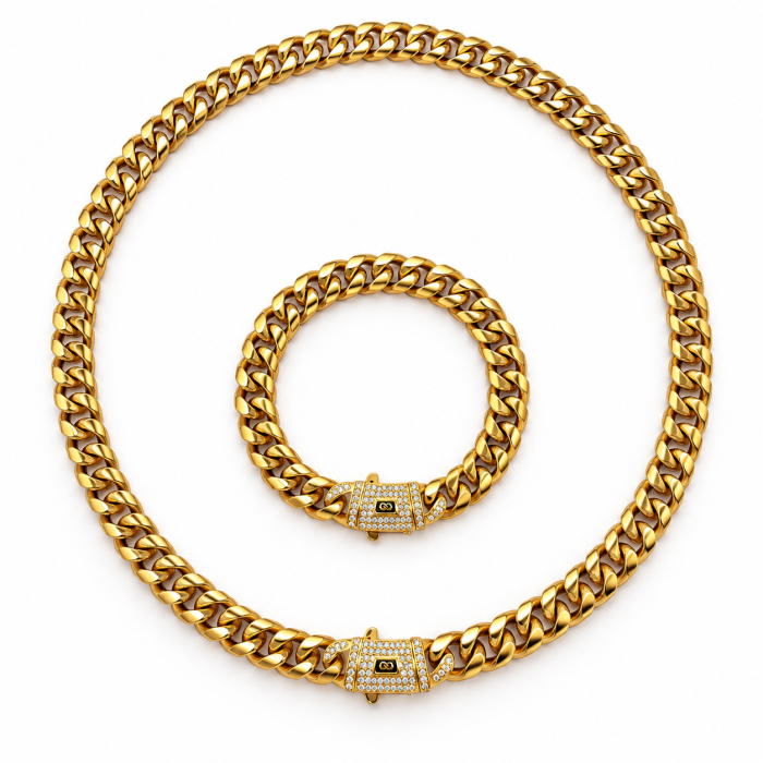 Set Colier-Bratara Monaco Placat 18K / 8 MM [2]