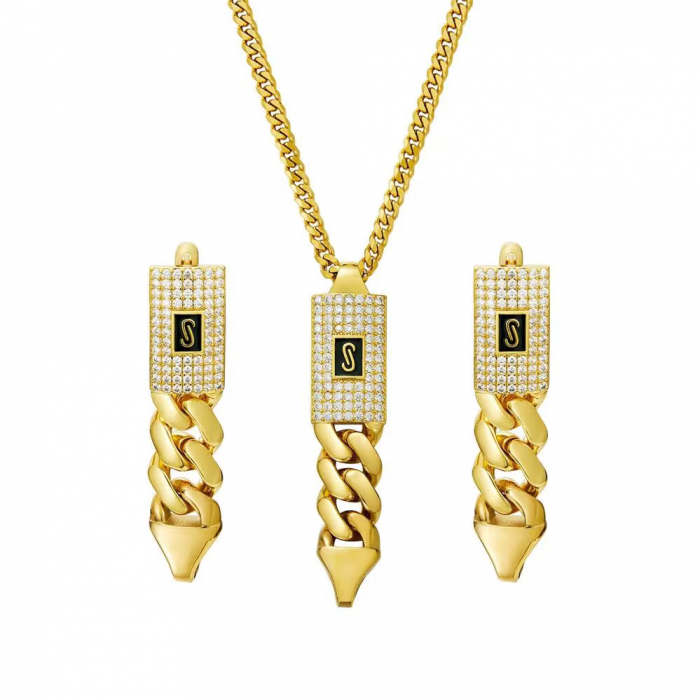 Set Colier-Cercei Monaco Dama Full Gold [1]