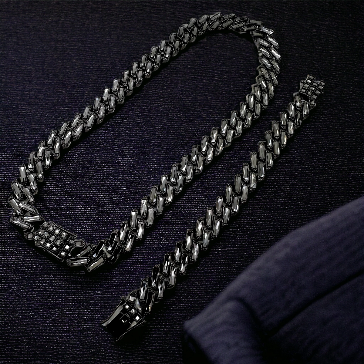 Set Cuban Full Black Diamonds [3]