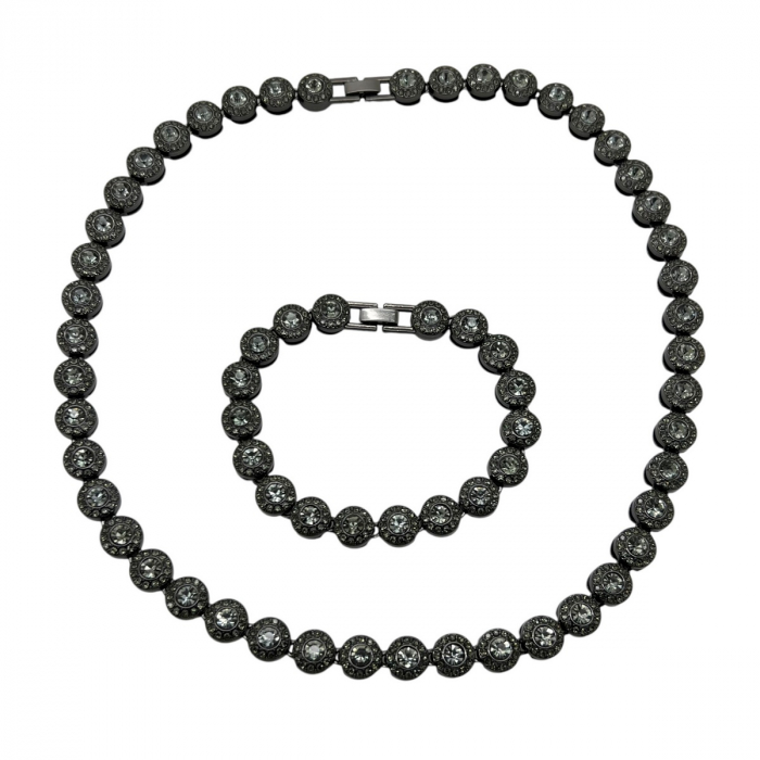 Set Cuban Full Black Diamonds Round [2]