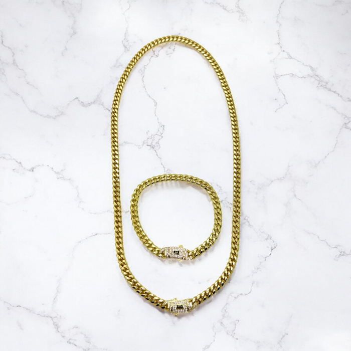 Set Cuban Monaco Gold 14K Plated 6 MM [3]