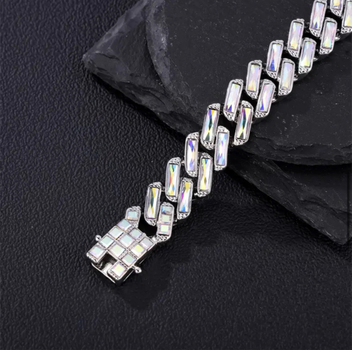 Set Cuban Silver Full Rainbow Diamonds [2]