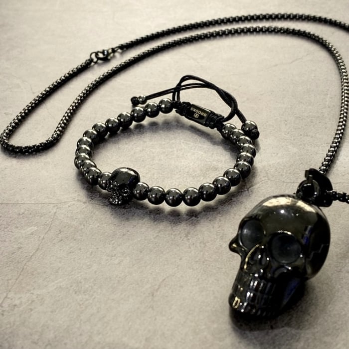 Set Lant-Bratara Brooks Black Skull [2]