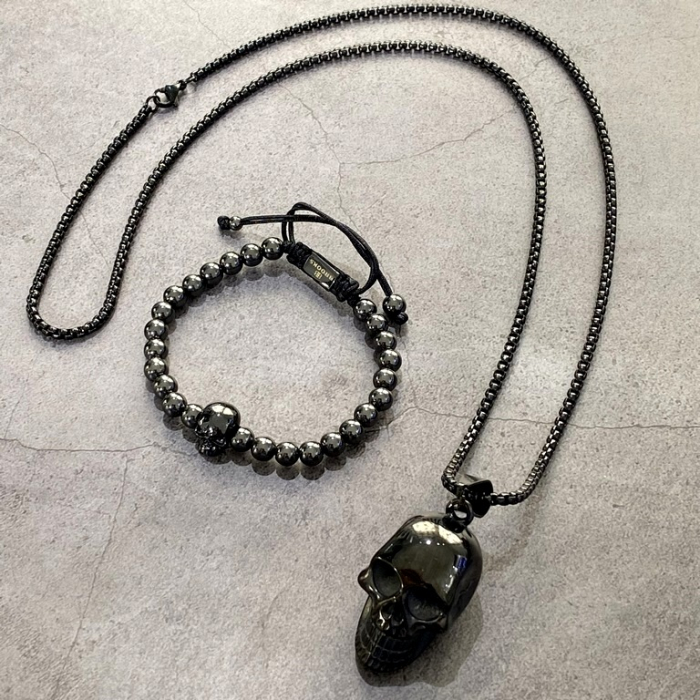 Set Lant-Bratara Brooks Black Skull [3]