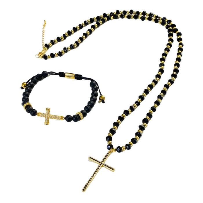 Set Lant-Bratara Brooks Gold Cross [2]