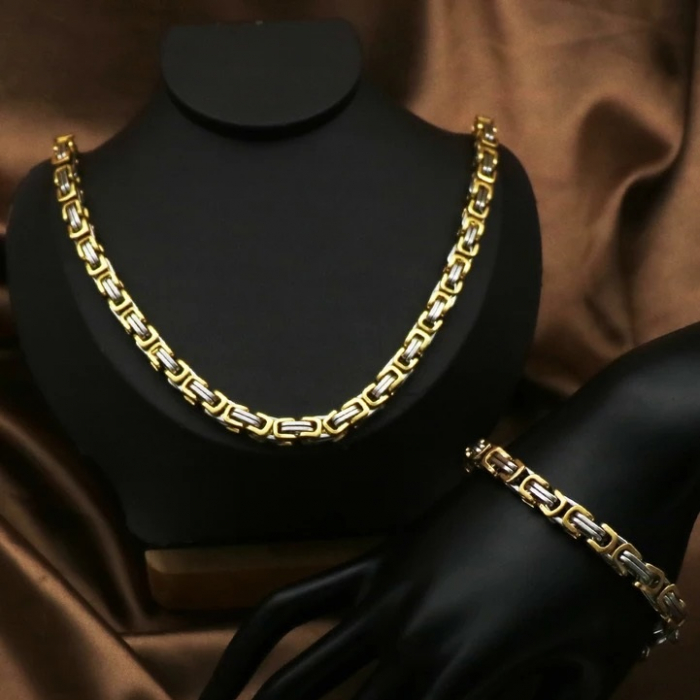 Set Lant-Bratara Brooks Gold Solid [3]