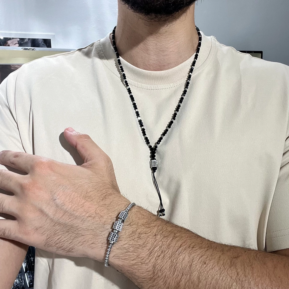 Set Lant-Bratara Brooks Rosary Silver Charm [2]