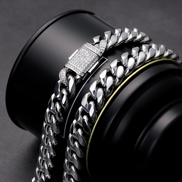 Set Lant-Bratara Brooks Silver Cuban [3]
