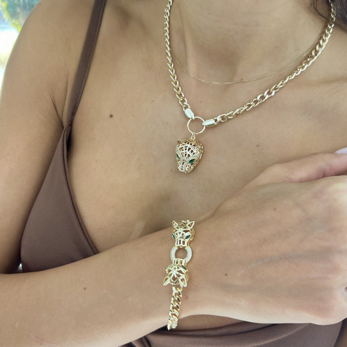 Set Lant-Bratara Cuban Gold Gatopardo Diamonds [2]