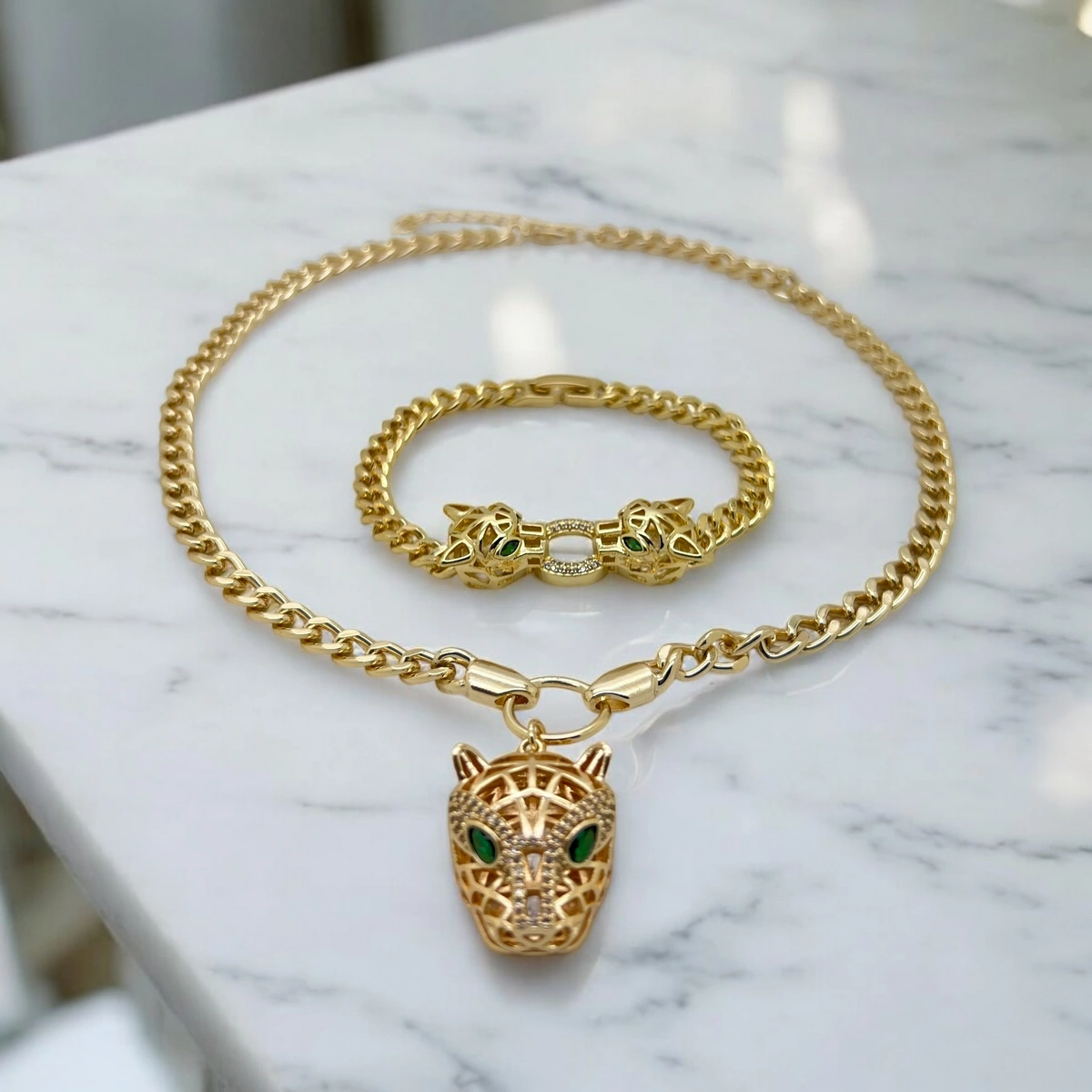 Set Lant-Bratara Cuban Gold Gatopardo Diamonds [3]