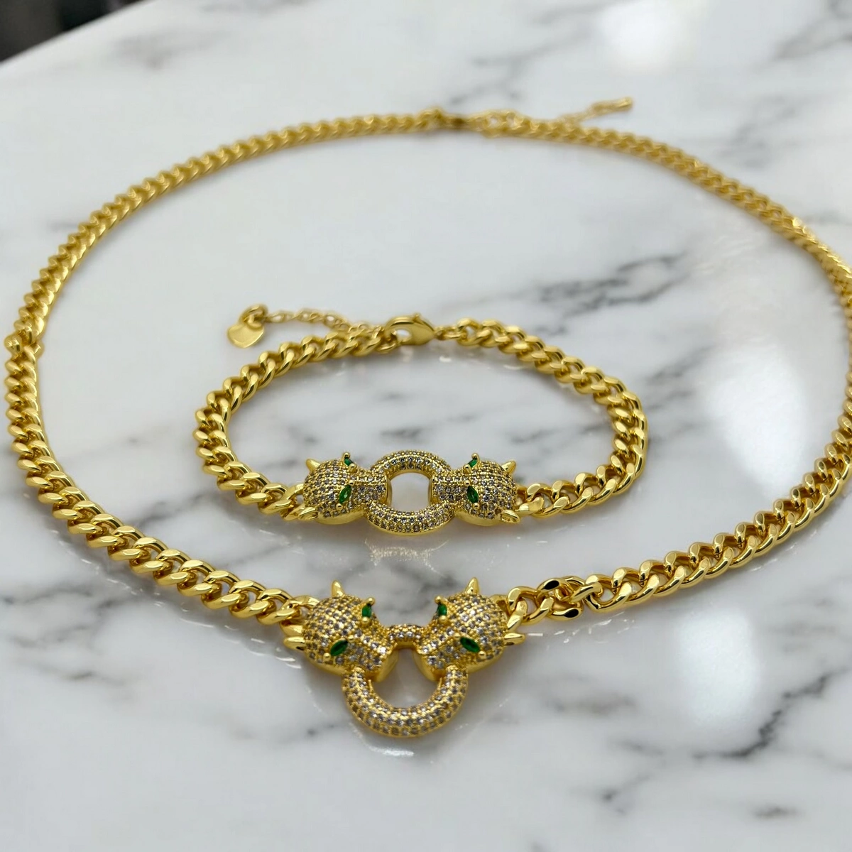 Set Lant-Bratara Cuban Gold Gatopardo Diamonds [3]