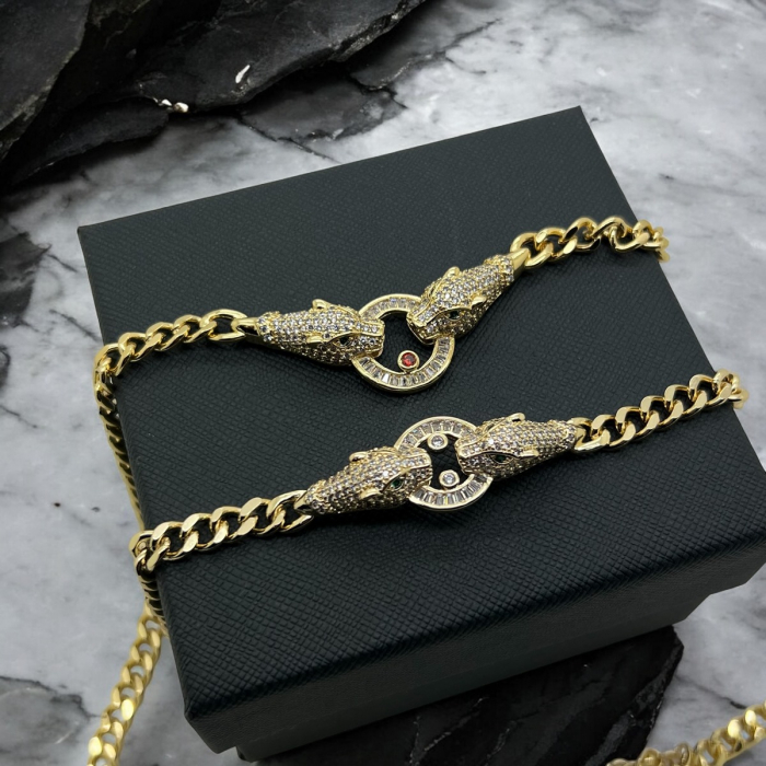 Set Lant-Bratara Cuban Gold Gatopardo Ring [5]