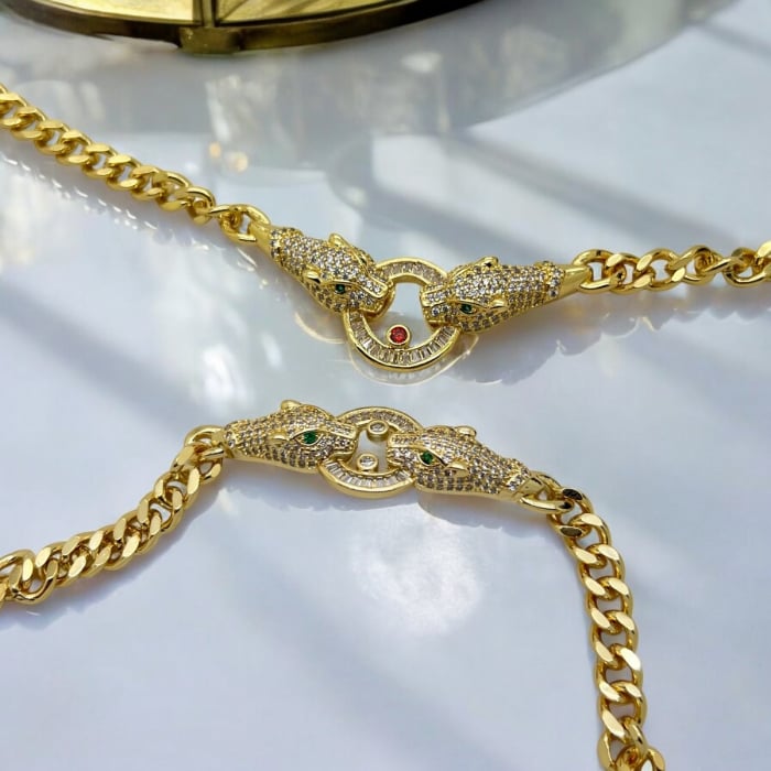 Set Lant-Bratara Cuban Gold Gatopardo Ring [4]
