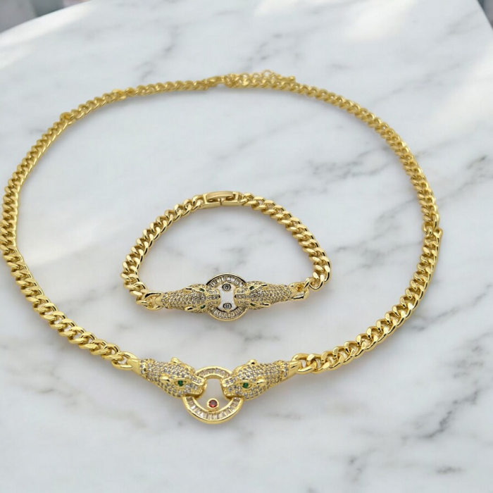 Set Lant-Bratara Cuban Gold Gatopardo Ring [3]