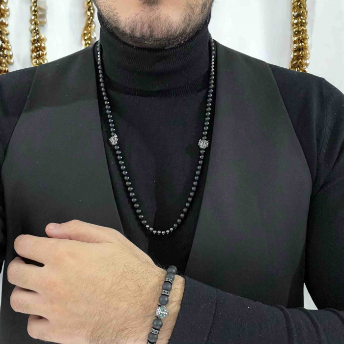 Set Lant-Bratara Full Black Gatopardo [2]