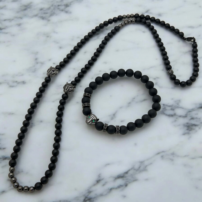 Set Lant-Bratara Full Black Gatopardo [3]