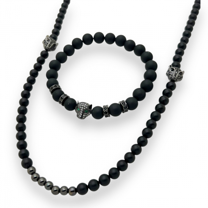 Set Lant-Bratara Full Black Gatopardo [1]