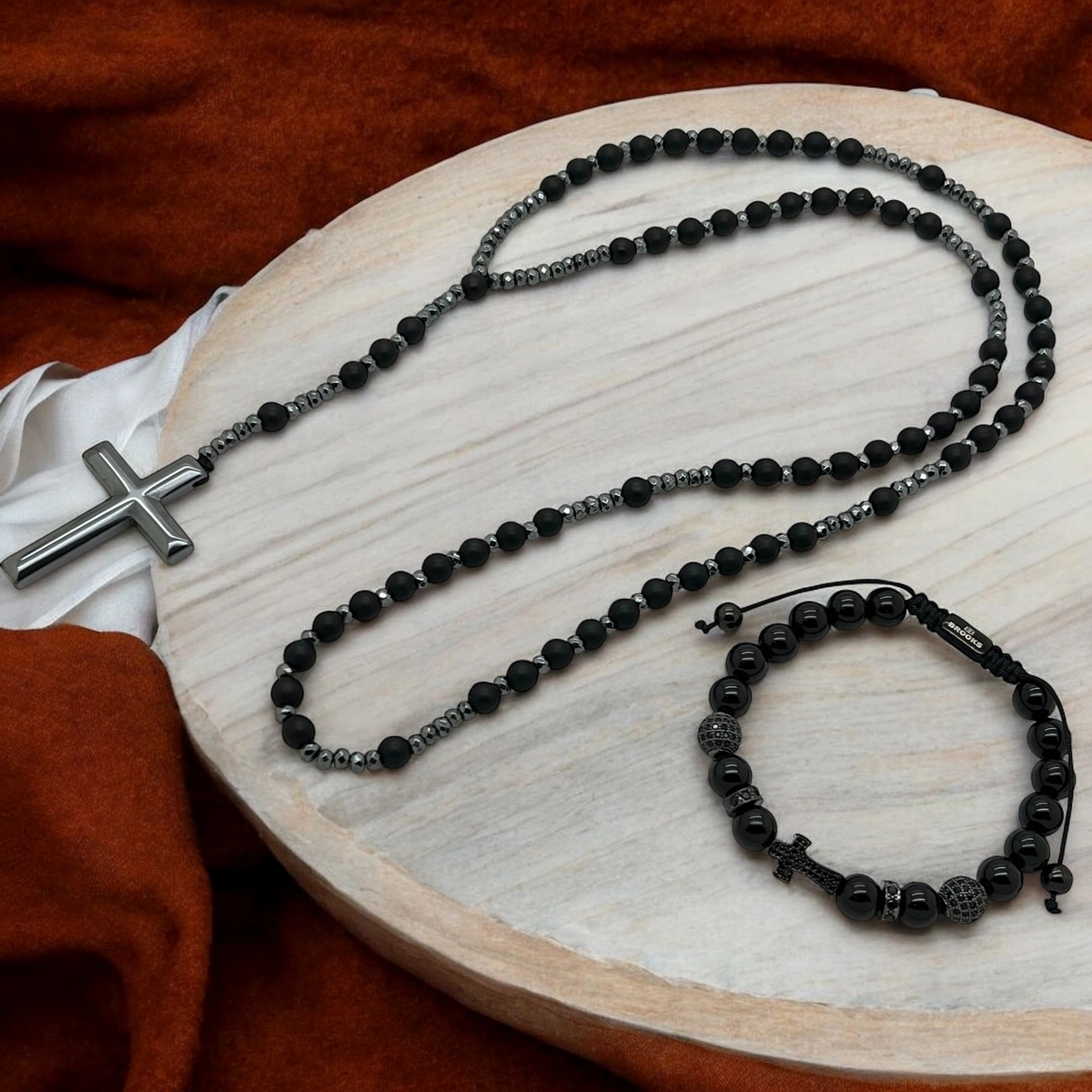 Set Lant-Bratara Full Black Rosary [3]