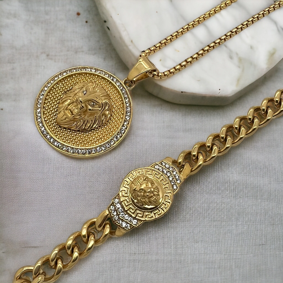 Set Lant-Bratara Gold Lion [2]