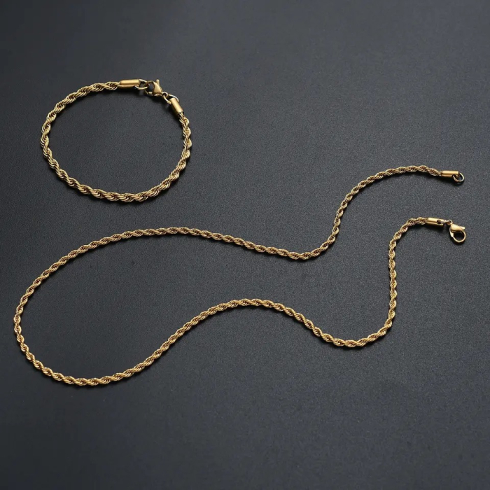 Set Lant-Bratara Gold Rope [4]