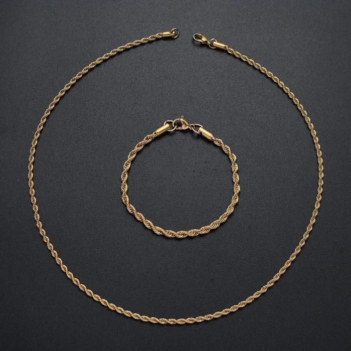Set Lant-Bratara Gold Rope [3]
