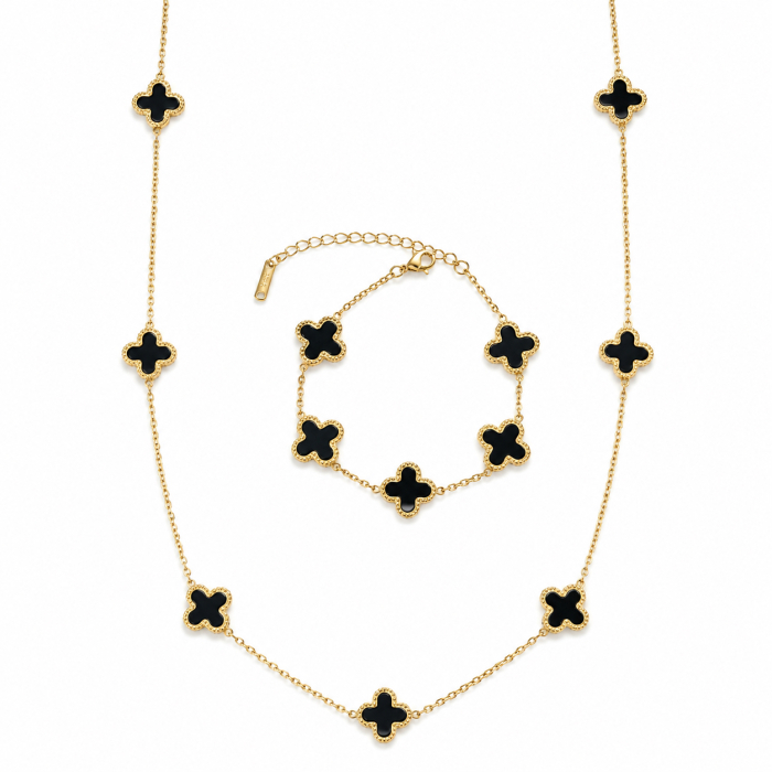 Set Lant-Bratara GoldBlack Alhambra 80 CM [3]