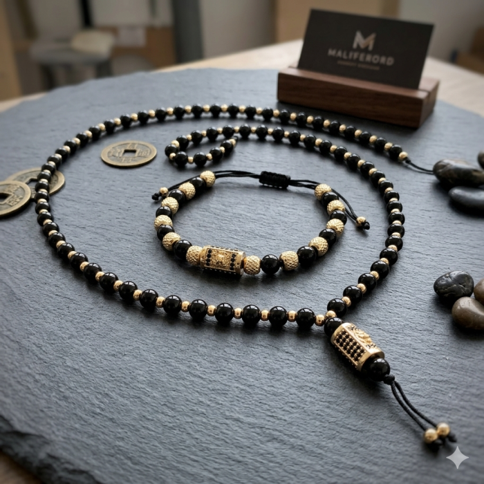Set Lant-Bratara GoldBlack Lion [3]