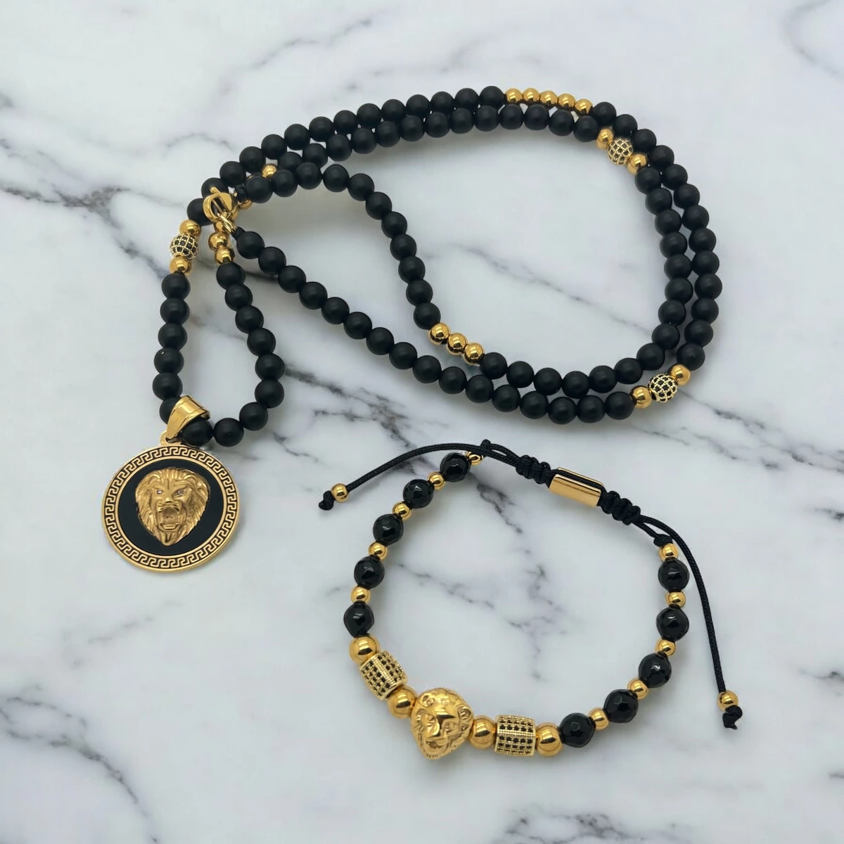 Set Lant-Bratara GoldBlack Lion Emperor [3]