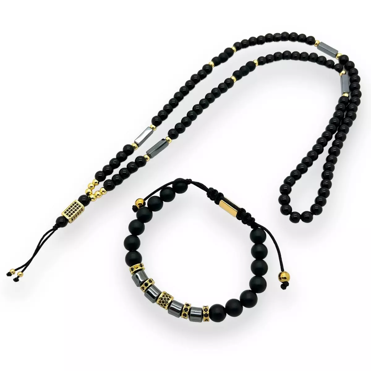 Set Lant-Bratara GoldBlack Luxury Charm 65 cm [1]