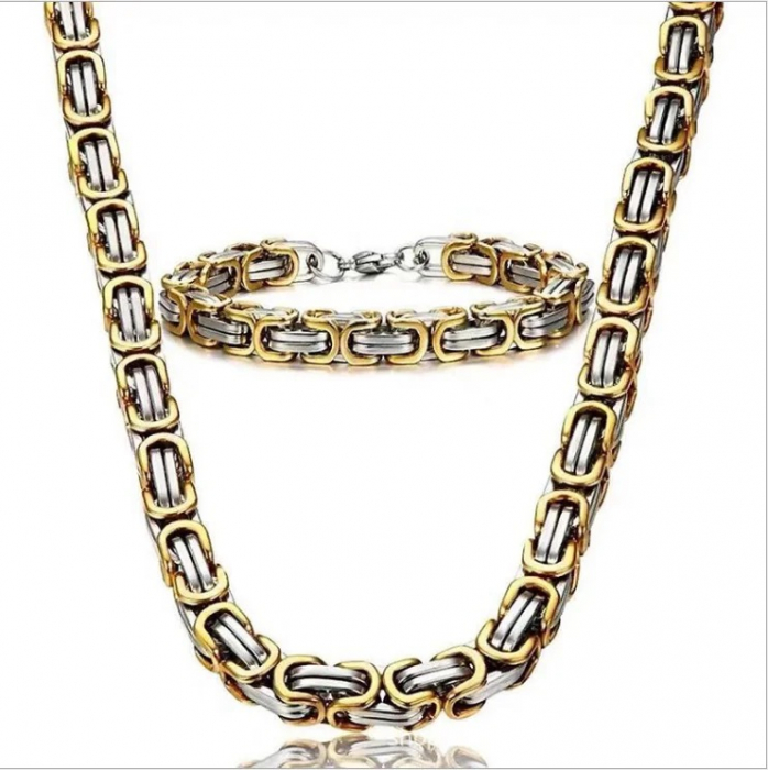 Set Lant-Bratara GoldSilver Solid [1]