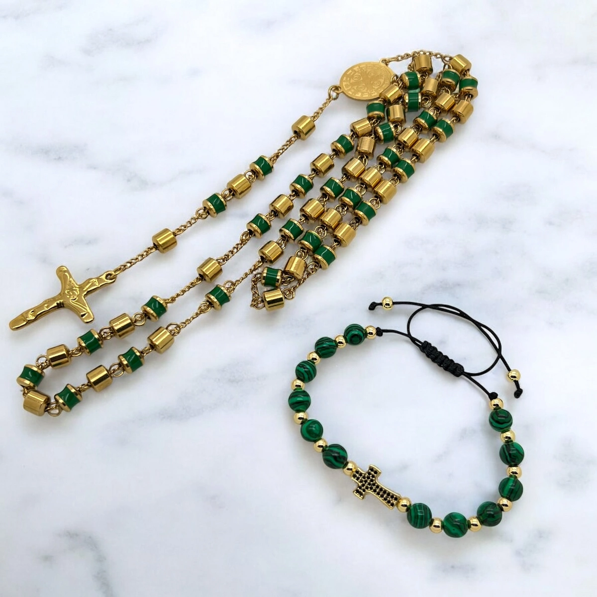 Set Lant-Bratara Green Exquisite Rosary [3]