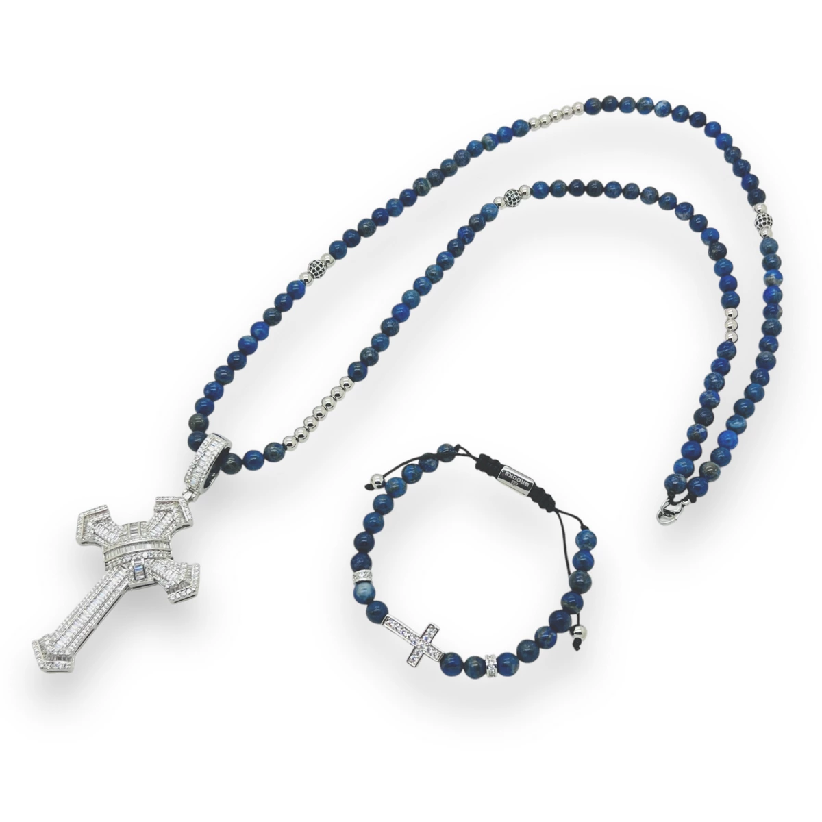 Set Lant-Bratara Imperial Blue Diamonds Cross [1]