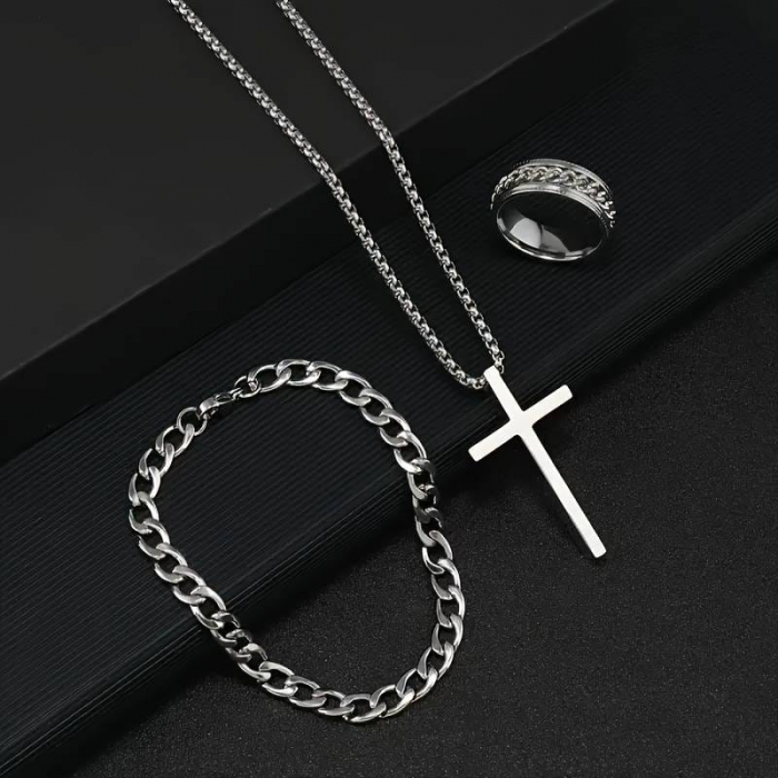 Set Lant-Bratara-Inel Stainless Steel Waterproof [3]