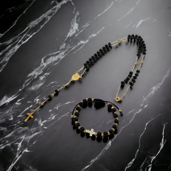 Set Lant-Bratara Rosario GoldBlack [2]