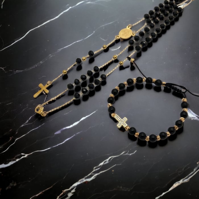 Set Lant-Bratara Rosario GoldBlack [3]
