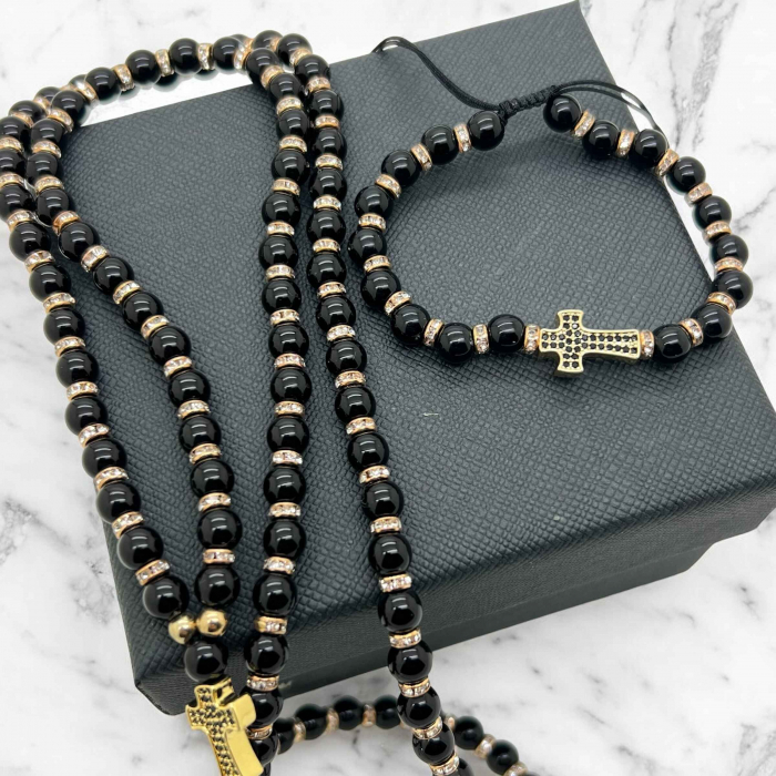Set Lant-Bratara Rosary Cross Diamonds [2]