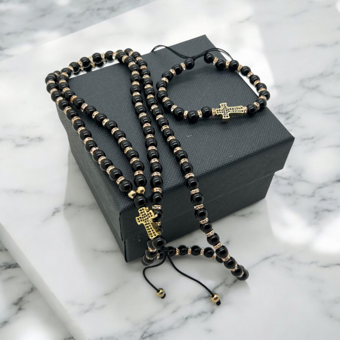 Set Lant-Bratara Rosary Cross Diamonds [3]
